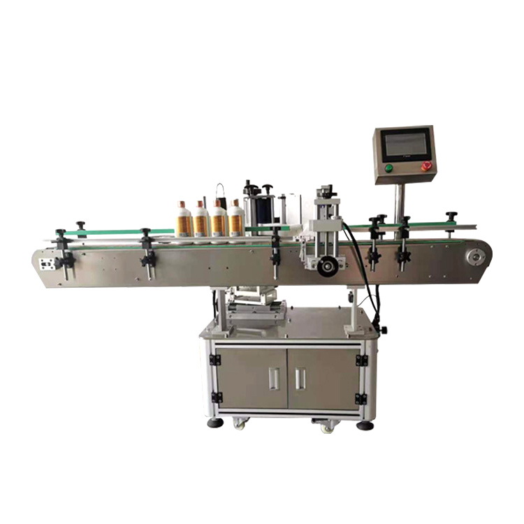 Automatic double sided round bottle labeling machine