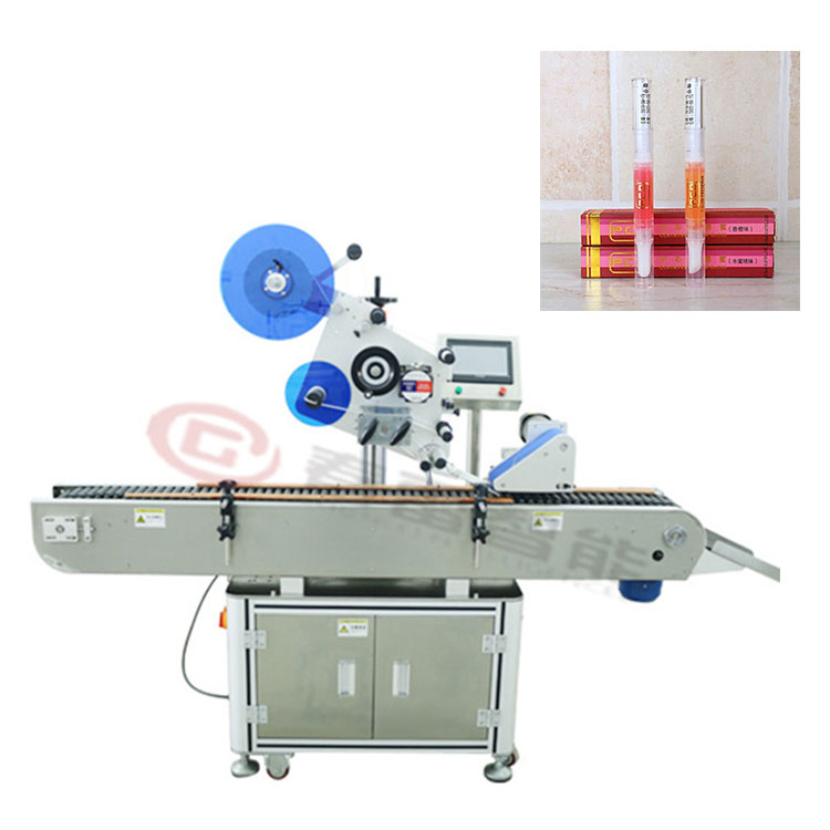 Automatic lip gloss labeling machine