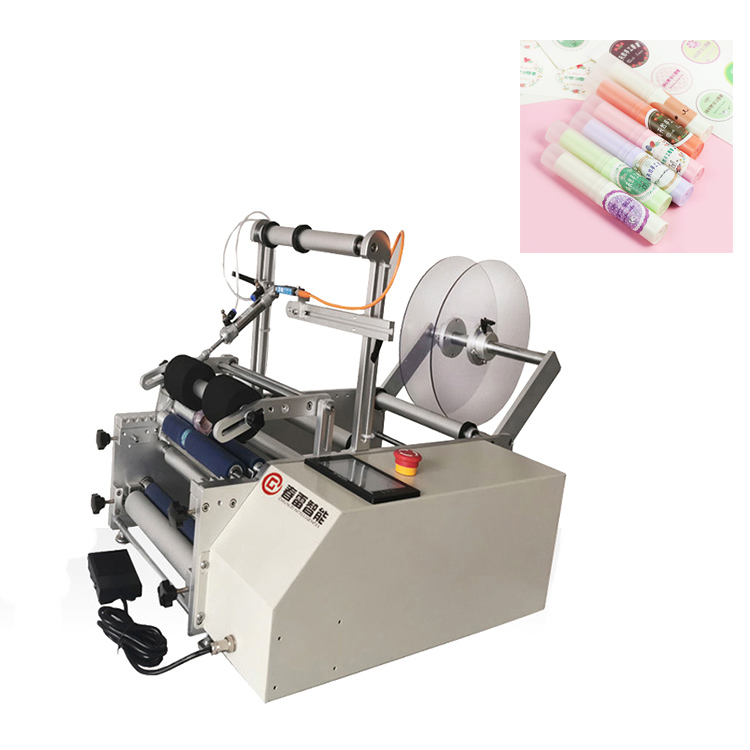 Semi automatic chapstick labeling machine