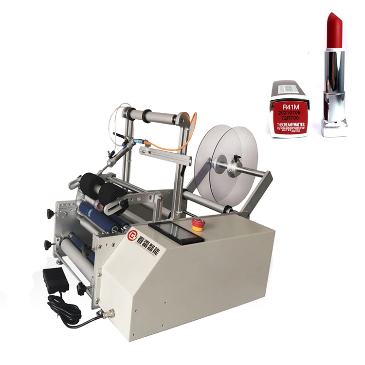 Semi automatic lipstick labeling machine