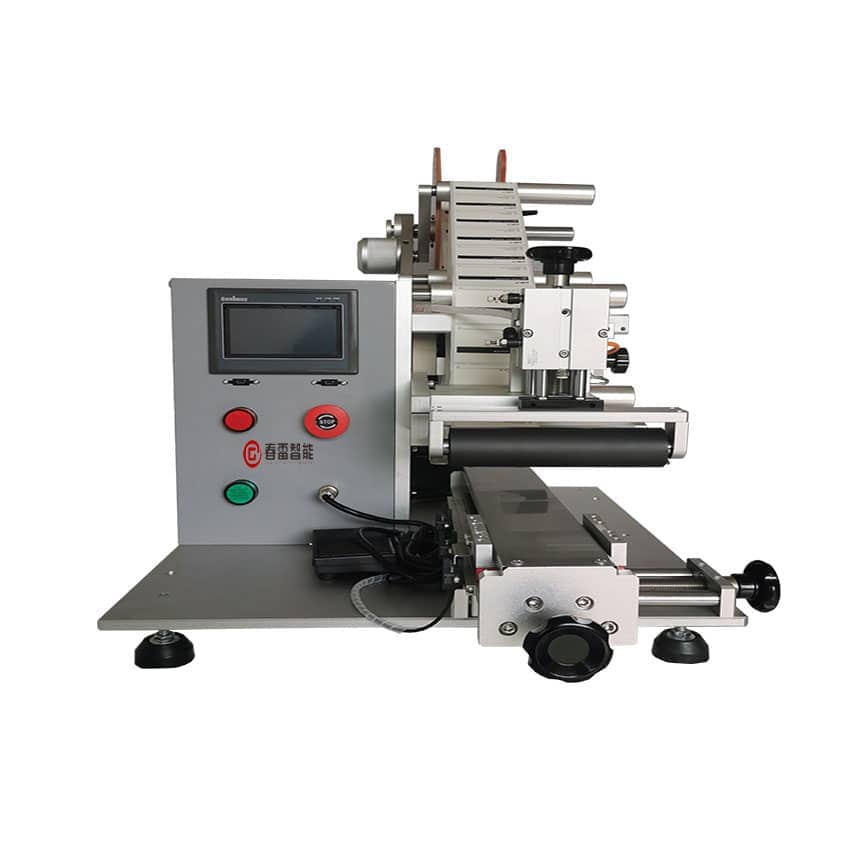 Semi - automatic mobile phone flat labeling machine