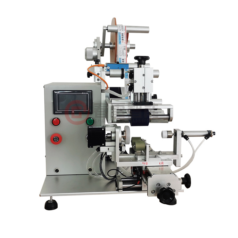 Semi - automatic shaped bottle labeling machine