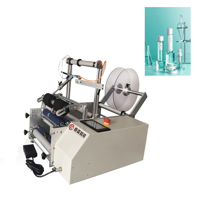 Semi automatic skin care product labeling machine